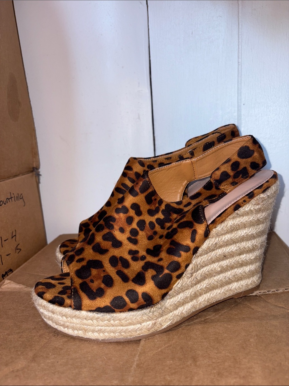 Allegra K Print Espadrille Wedge Sandals - Women size 9